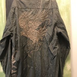 Women’s Large Lucky Brand Embroidered Button Up